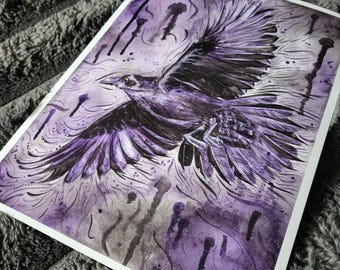 Violet Rain PRINT acrylschilderij van Zoe Blair, 8,5 x 11 inch