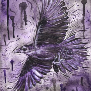 Violet Rain ORIGINAL Acrylic Painting by Zoe Blair 12x16in on Stretched Canvas