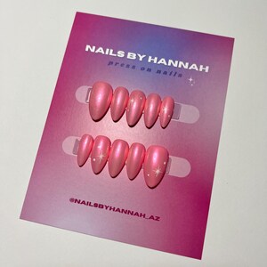 Pink Chrome Press on Nail Set
