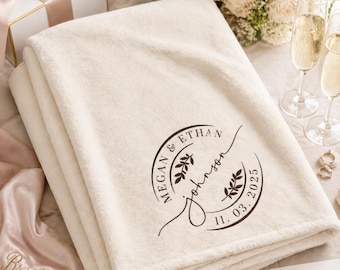 Couverture en polaire personnalisée pour couple de demoiselle d'honneur, demoiselle d'honneur, cadeau d'anniversaire de mariage pour femme, jeté personnalisé souvenir doux