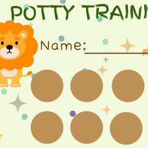 Jungle Potty Belohnungstabelle - Töpfchen Training - Aufkleber Belohnung für Kinder - Sofortiger digitaler Download für Kinder