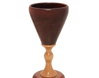 Handcrafted Mahogany Wood Goblet 8 oz, Wood Wine Glass, Wine Goblet, Wood Wine Goblet, Wood Goblet