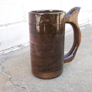 Handcrafted Wood Mug Walnut 12 oz Tankard, Wood Beer Mug, Beer Stein, Drinking Vessel, Stein, Wood Beer Tankard, Wood Beer Stein image 2