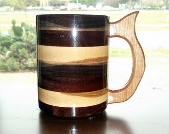 Handcrafted Wood Mug Trio of Wood 32 oz Tankard, Wood Beer Stein, Wood Tankard, Drinking Vessel, Wood Beer Mug, Stein