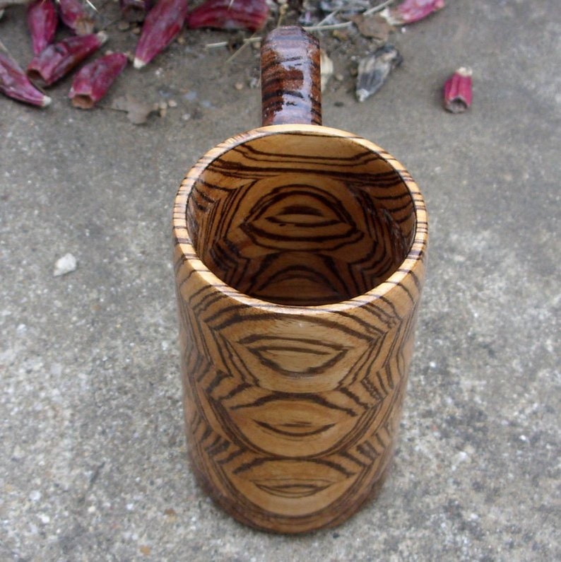 Handcrafted Wood Mug Zebra 12 oz Tankard Wood Beer Mug Beer Etsy