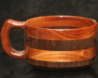Handcrafted Wood Bowl Mahogany and Walnut Wood Eating Bowl, Wooden Bowl