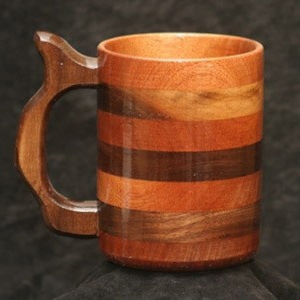 Handcrafted Wood Mug Walnut - Mahogany  32oz  Wood Beer Stein, Wood Tankard, Drinking Vessel, Wood Beer Mug, Stein