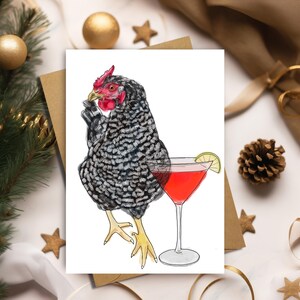 Carte de Noël Poulet festif Margarita et Dolly