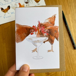 Hen Party Greetings card, Chicken themed greetings card, hen greetings card