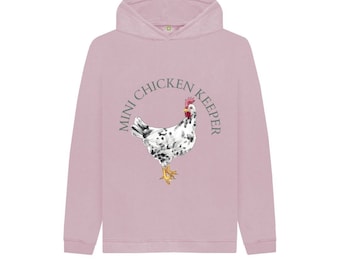 Mini Chicken Keeper, Exchequer Leghorn Design. Children's  Hooded Sweatshirt