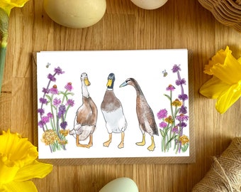 Runner Duck Greetings card, Duck greetings Card, Runner Duck Birthday card, New Baby card, duck themed gift