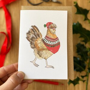 Festliche Weihnachtskarte Huhn, Brenda die Araucana (Individuelle Karte)