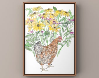 Hen Art Print A4