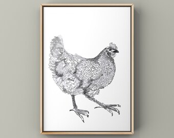 Hen Art Print A4