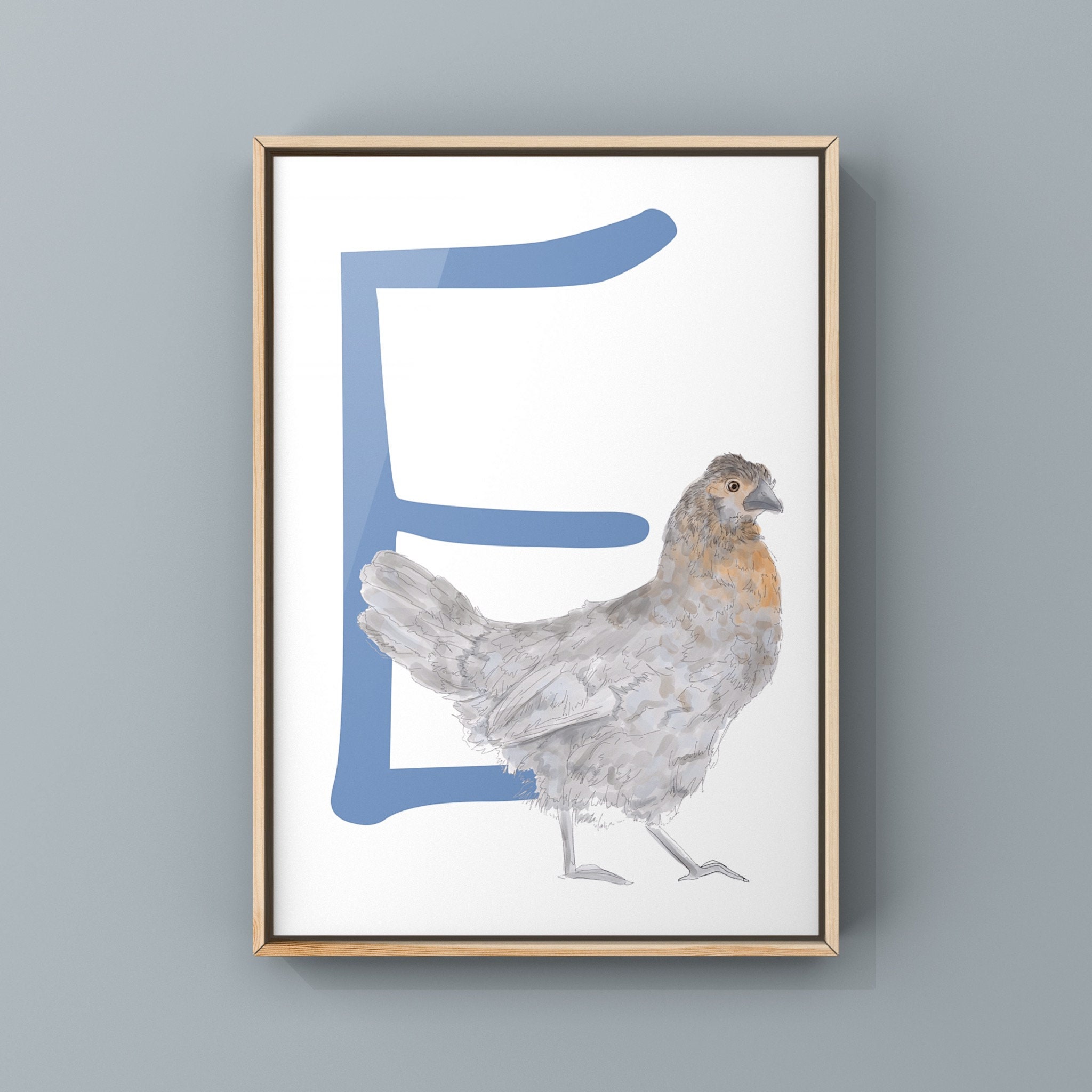 Childrens Alphabet Art Print, Chicken Art Print, Hen Art Print - Etsy