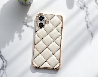 Luxury Diamond Pattern 3D Phone Case For iPhone 11, 12, 13, 14, 15, 16 Pro Max Compatible Minimalist, Modern, Elegant, Cute, Aesthetic