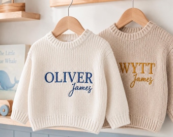 Custom Cotton Baby Sweater,Personalized Name Embroidery,0-6 Years ,Thoughtful Baby Shower or Newborn Gift,Kid Christmas Gift