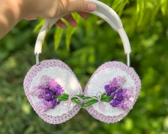 Crochet Lavender Headphone Cover,crochet airpod max cover,sony xm4,sony xm5,sony xm6,Music Lovers,Handmade Gifts,any headphone model