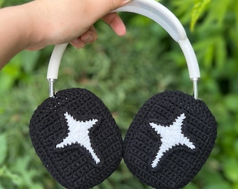 Crochet Cross Star Headphone Cover,crochet airpod max cover,sony xm4,sony xm5,sony xm6,Music Lover,Handmade Gifts,any headphone model