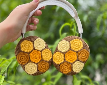Crochet honeycomb Headphone Cover,crochet airpod max cover,sony xm4,sony xm5,sony xm6,Music Lovers,Handmade Gifts,any headphone model