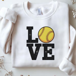 Softball Love Sweatshirt,Softball Gift,Funny Softball Player Quote Vintage Athletic Team Design