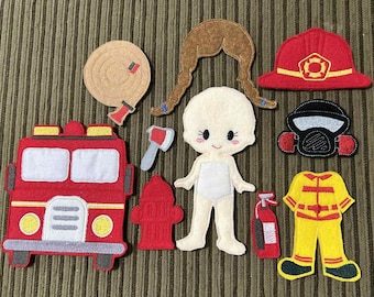 Fireman (GIRL) Felt Play Set in Carry Case