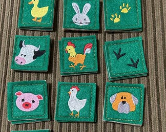 Felt Farm Memory Game in Carry Case