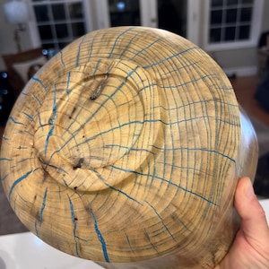 Blue Poplar Wood Bowl | Handcrafted Decorative Bowl | Unique Woodturning Gift for Home Décor & Nature Lovers