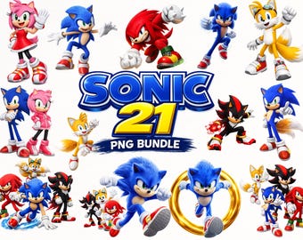 Sonic PNG-Bundle | Tails, Knuckles, Schatten, Amy Transparente Bilder (Digitaler Download)