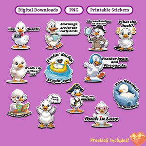 Stickers canards mignons, Motivation amusante, Affirmation quotidienne, Impression et découpe, Imprimable, Créations artisanales, Scrapbooking, POD, Journal, Créations artistiques pour enfants