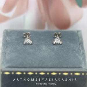 S925 Sterling Silver Triangle Stud Earrings | Minimalist Geometric Jewelry