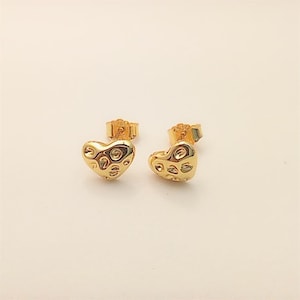 pandora heart  gold-plated stud earrings