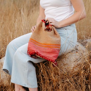 Sandy | Small Handmade Drawstring Bag – Colorful Peruvian Fabric