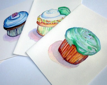 Cupcake Notecards Set - Cupcake Art Cards (Ed. 1) , Set of 12