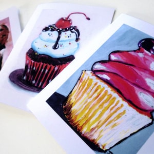 Blank Cupcake Cards - Art Note Cards (Ed. 6), Set of 8 Notecards