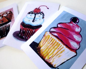 Blank Cupcake Cards - Art Note Cards (Ed. 6), Set of 8 Notecards