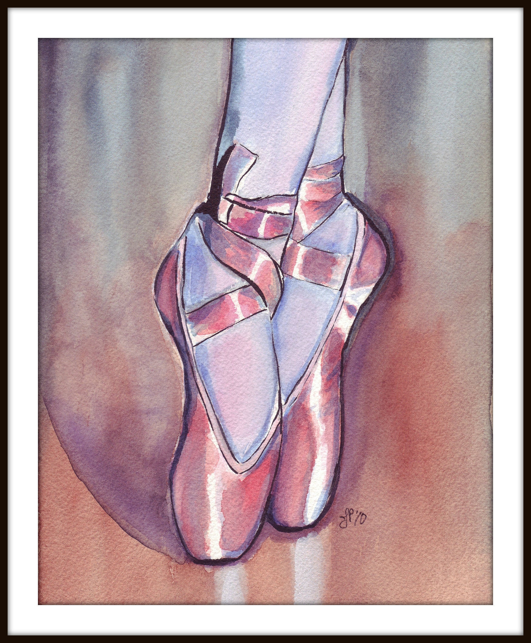 Pink Pointe Zapatos 11x14 acuarela pintura ballet arte rosa ballet zapatos acuarela arte impresion 11x14 arte de la pared Etsy Mexico