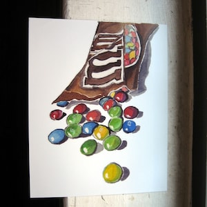 Watercolor Painting M and Ms Candy Watercolor Art Print, 8x10 image 5