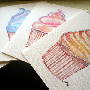 Cute Pastel Cupcake Art Cards Cupcake Art Notecards Ed. 2 , Set of 12 image 5