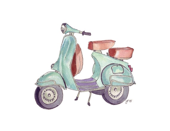 Colored page Vespa painted by S