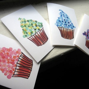 Greeting Card Set Cupcake Cards Watercolor Art Notecards Ed. 4, Set of 12 image 2