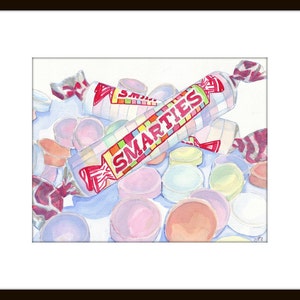 Watercolor Painting Smarties Candy Watercolor Art Print 11x14 Wall Art Candy Series no. 1 image 3