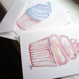 Cute Pastel Cupcake Art Cards Cupcake Art Notecards Ed. 2 , Set of 12 image 3