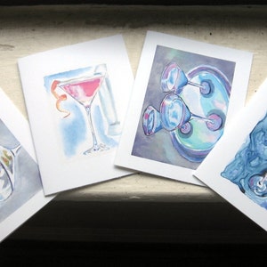 Martini Cards Cocktail Watercolor Art Note Cards, Set of 12 image 5