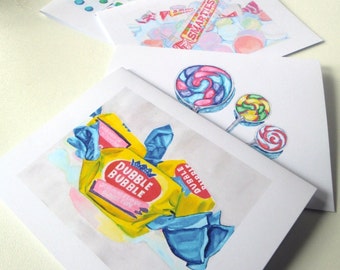 Candy Cards - Watercolor Art Notecards (Ed. 2), Set of 8