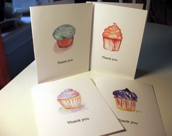 Thank You Notes - Card Set - Cupcake Art Thank You Cards, Set of 8