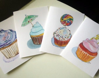 Paper Goods - Cupcake Stationery - Greeting Cards - Cupcake Art Cards (Ed. 3), Set of 8