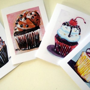 Note Card Set - Cupcake Cards Art Note Cards (Ed. 6), Set of 4 Notecards