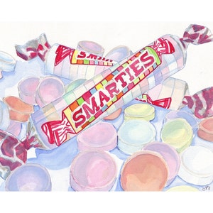 Watercolor Painting Smarties Candy Watercolor Art Print 11x14 Wall Art Candy Series no. 1 image 2