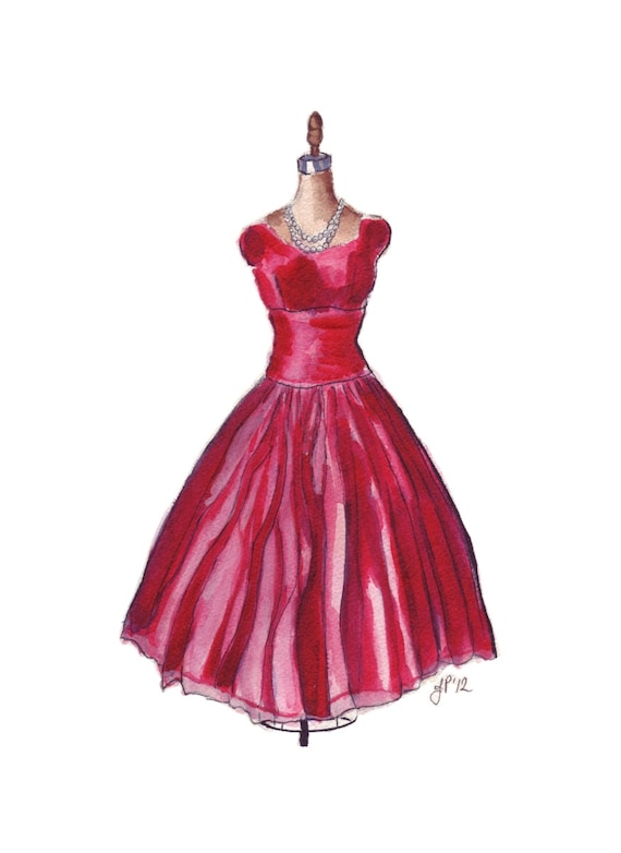 8x10 Print Dress Painting Fashion -